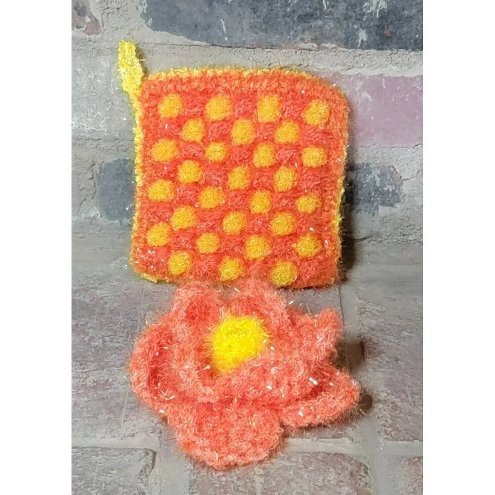 Orange and Yellow Scrubby set, set of 2